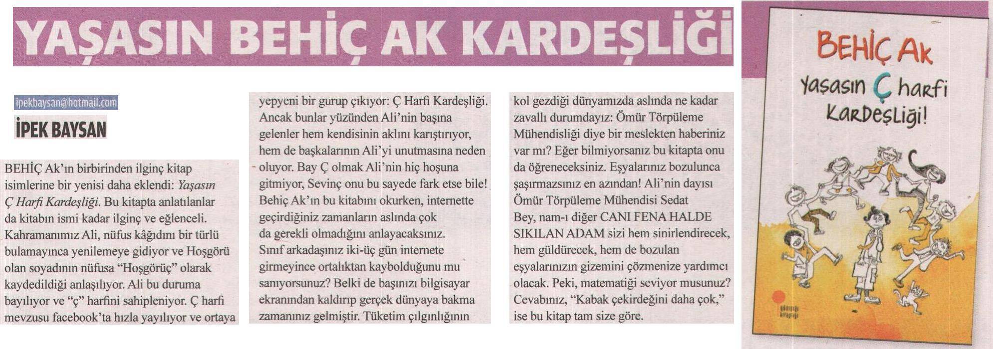 01.11.2013 Akşam Kitap