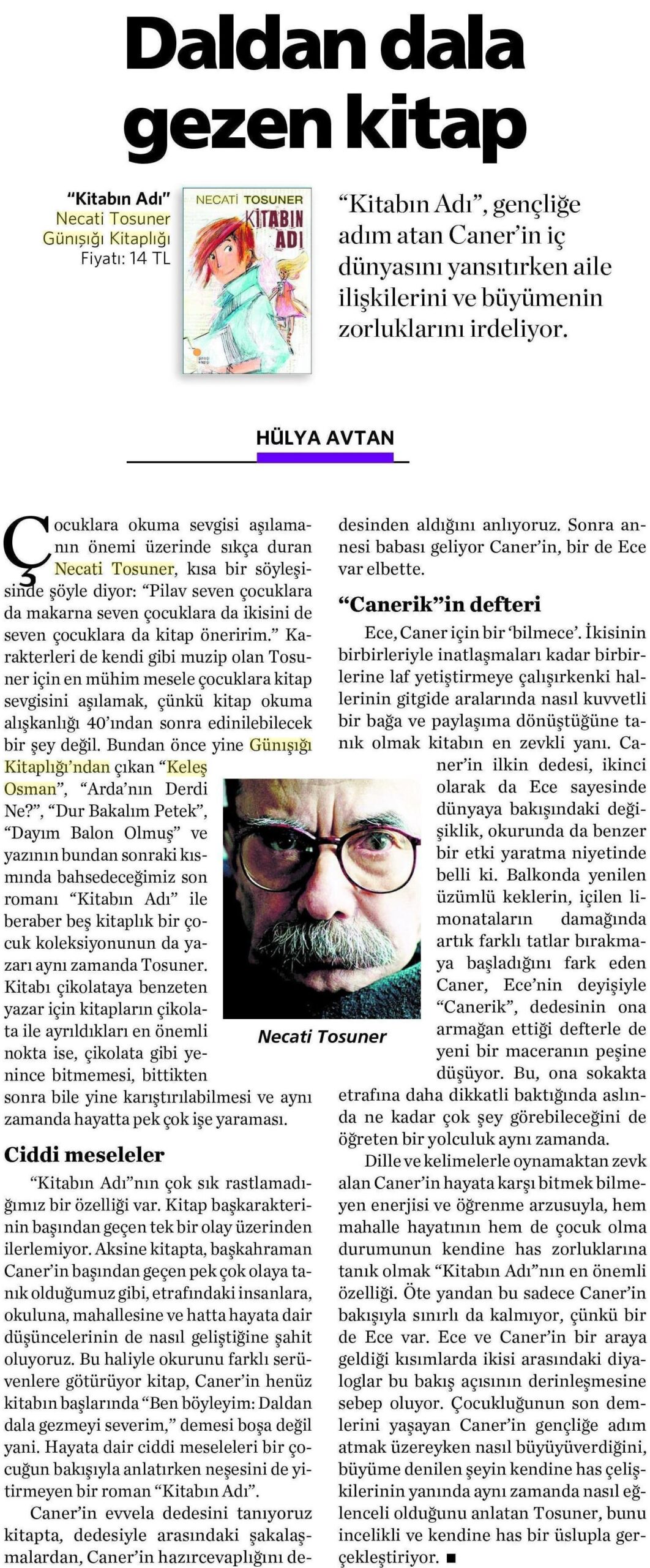 20-06-2015 | Milliyet Kitap | Daldan dala gezen kitap