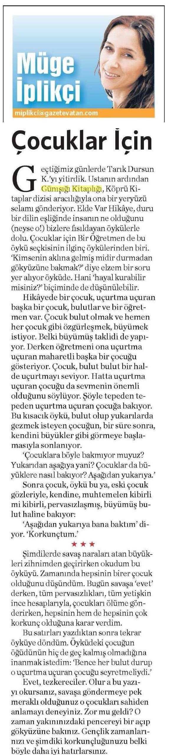 07-09-2015 | Vatan | Çocuklar İçin