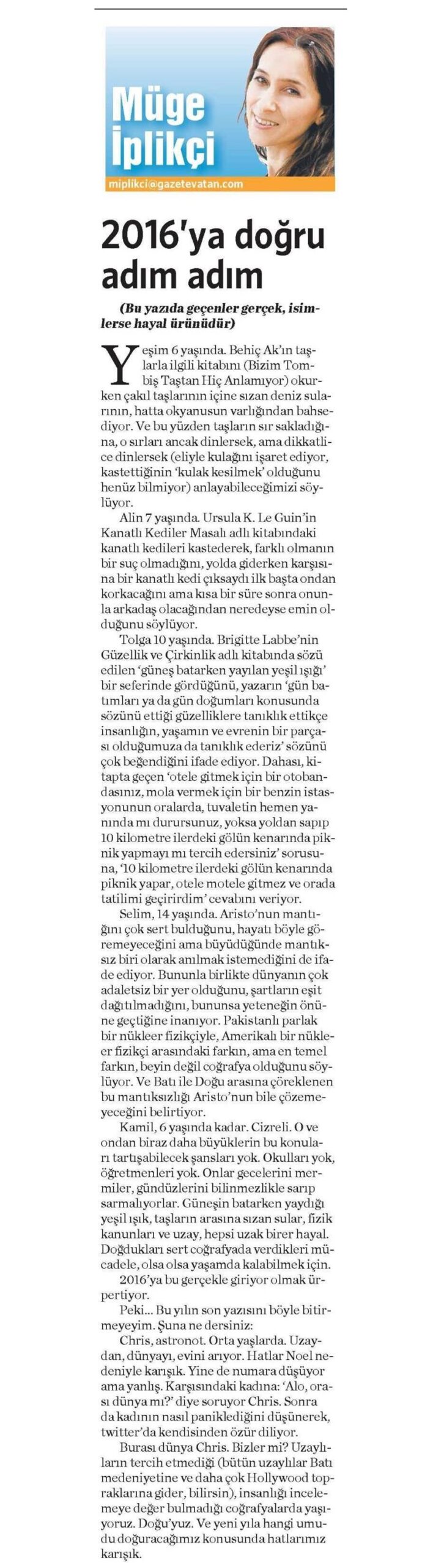 28-12-2015 | Vatan | 2016’ya doğru adım adım