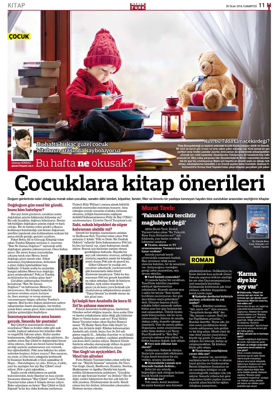 30-01-2016 | HaberTürk Cumartesi | Çocuklara kitap önerileri