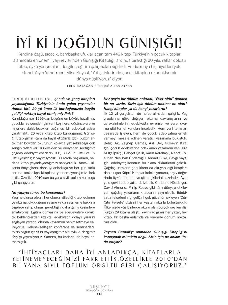 01-09-2016 | Tempo Kitap | İyi ki doğdun Günışığı
