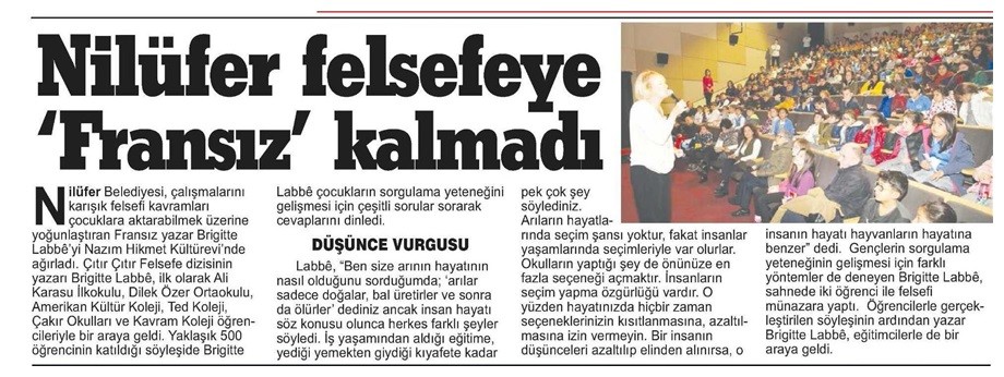 24-11-2016 | Bursa Kent | Nilüfer felsefeye ’Fransız’ kalmadı