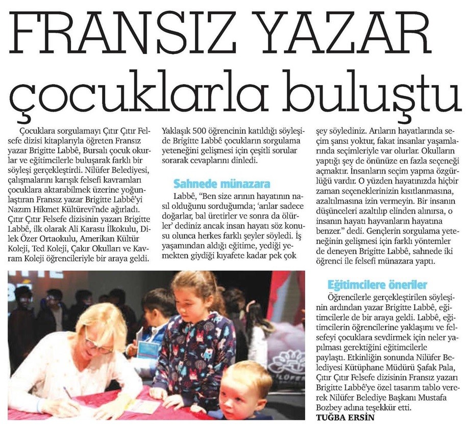 24-11-2016 | Bursa Sancak | Fransız yazar çocuklarla buluştu