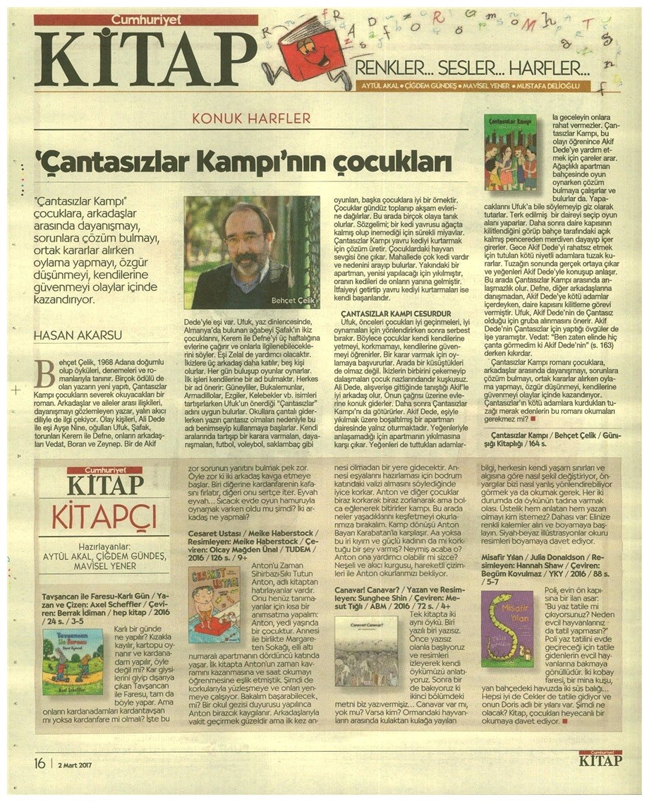 02-03-2017 | Cumhuriyet Kitap | Çantasızlar Kampı’nın çocukları