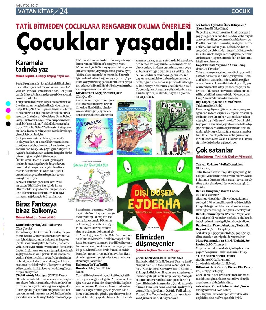 15-08-2017 | Vatan Kitap | Çocuklar yaşadı!