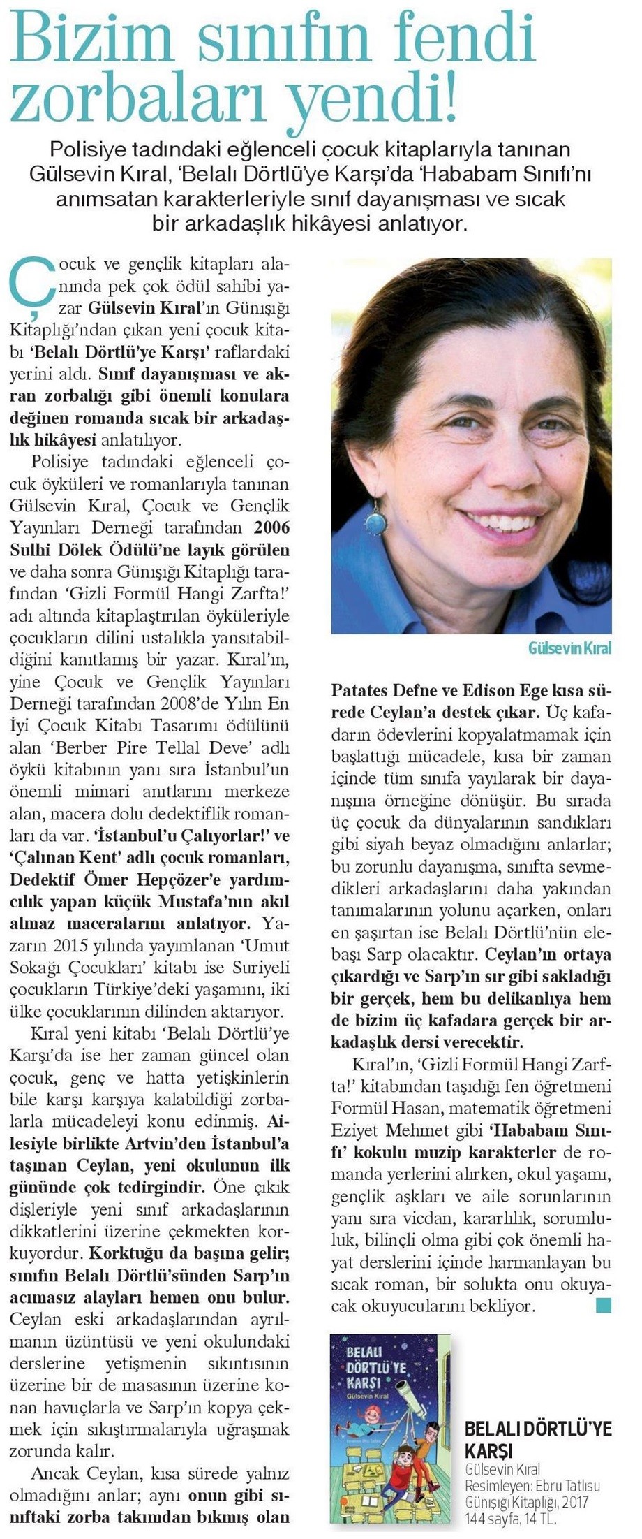 27-10-2017 | Hürriyet Kitap Sanat | Bizim sınıfın fendi zorbaları yendi!
