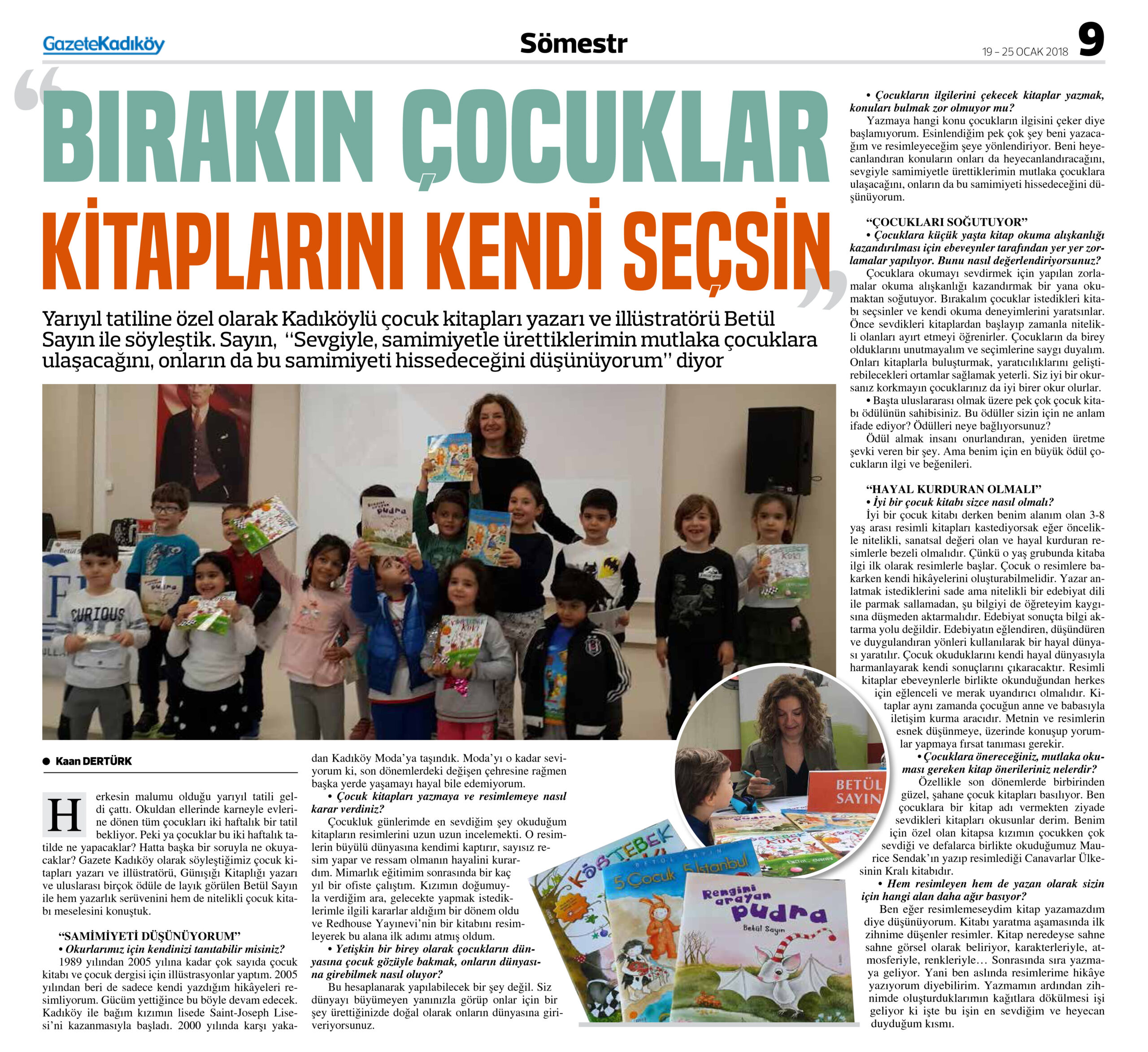 19-01-2018 | Gazete Kadıköy | Bırakın çocuklar kitaplarını kendi seçsin